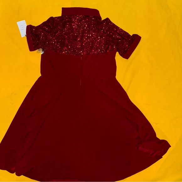 Holiday Unique Vintage Red Sequin Dress 1X - Picture 3 of 8